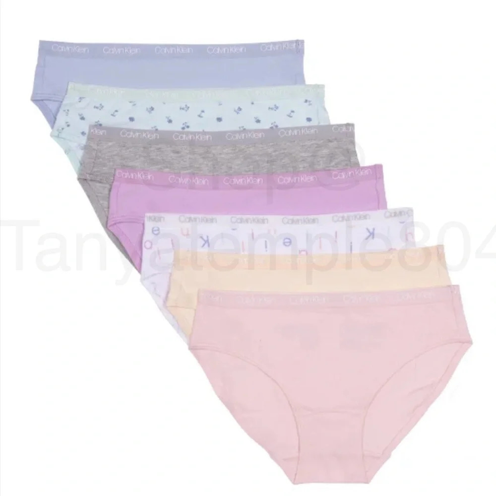 Calvin Klein Girls’ Bikini Underwear, 7-pack Small